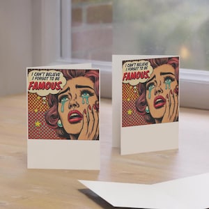 Juego de 10 tarjetas de felicitación, tarjetas con sobres, diseño divertido de arte pop famoso, juego de papelería queer, regalo divertido para hombres homosexuales, tarjetas de orgullo LGBT