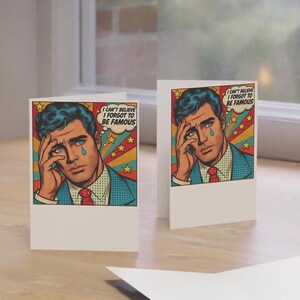 Conjunto de 10 cartões comemorativos, cartões com envelopes, design pop art engraçado e famoso, conjunto de papelaria queer, presente divertido para homens gays, cartão do orgulho LGBT