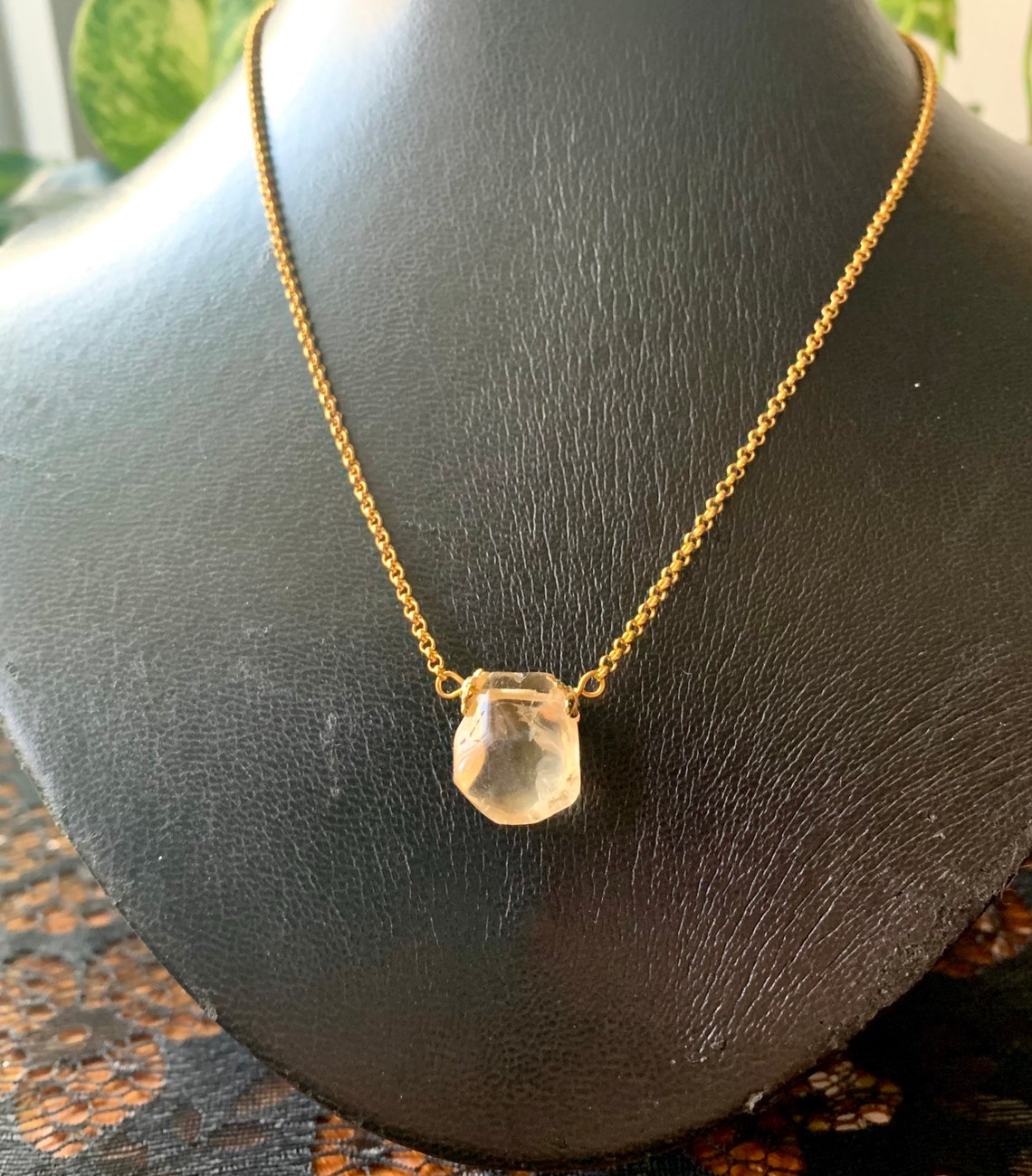 Citrine Crystal Pendant Necklace - Etsy UK