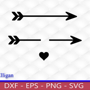 Flecha de 2 barbatanas - Split - Coração | SVG | png