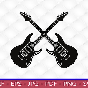 Elektrische Gitaren, X, Cross, SVG, PNG, Clipart
