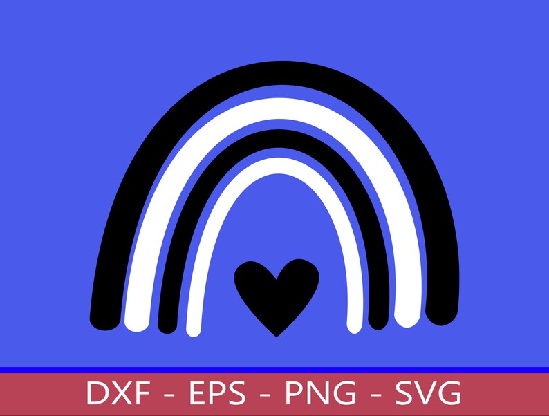 Rainbow, Black and White, SVG, PNG, Clipart Etsy