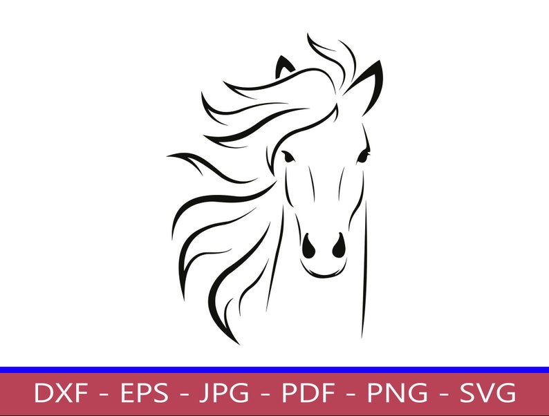 Horse Head, Facing Forward, SVG, PNG, Clipart Etsy UK