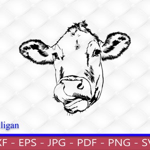 Cow Head, Tongue Lick Nose, SVG, PNG, Clipart