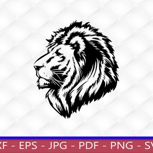 ライオンの頭、左向き、SVG、PNG、クリップアート