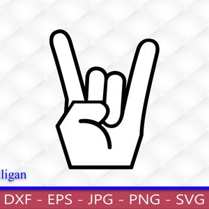 Signo de mano de rock and roll, SVG, PNG