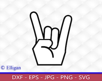 Signo de mano de rock and roll, SVG, PNG