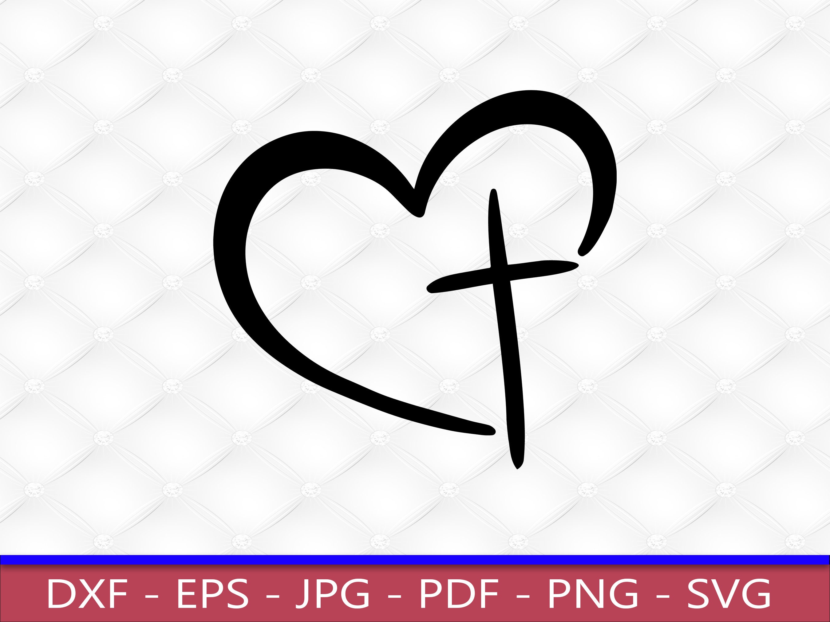 Heart Cross SVG PNG Clipart - Etsy Australia