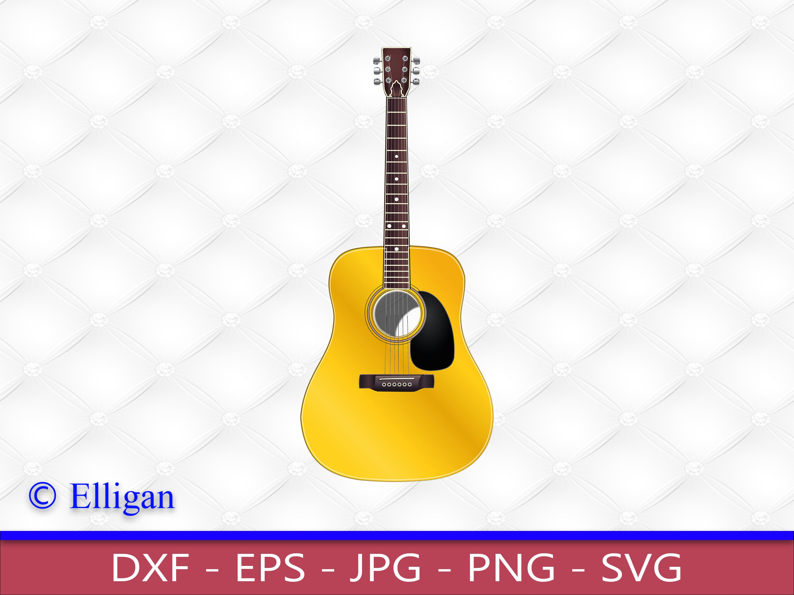 Acoustic Guitar, SVG, PNG, Clipart