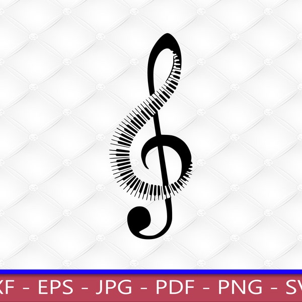 Piano Keys And Treble Clef, PNG, SVG, Clipart