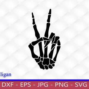 Skeleton Hand, Peace Sign, SVG, PNG