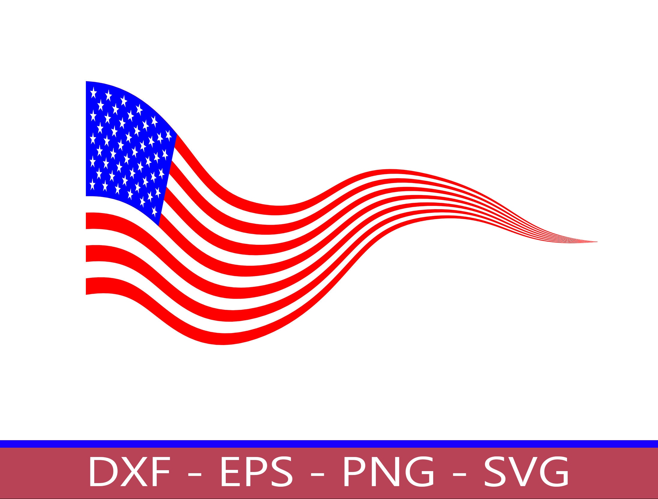 Wavy American Flag SVG