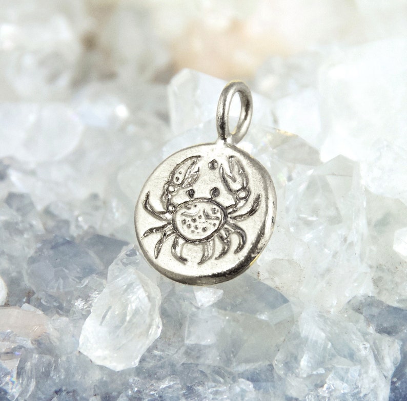 Cancer Pendant SILVER Zodiac Symbol Zodiac Sign Cancer Etsy