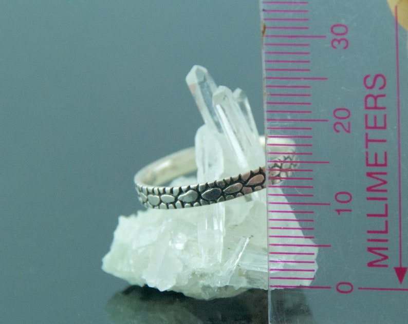 Sterling Silver Mini Silver Stacking Ring Organic Wild Texture