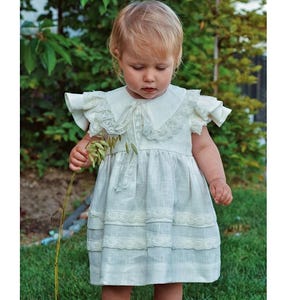 Christening dress, christening dress baby dress, christening clothing romantic vintage for babies and toddlers, BabyDom dress Lorena