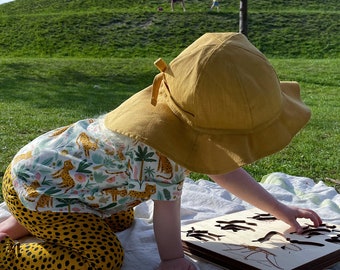 sun hat, summer hat, linen sun hat, girls