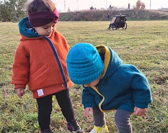 Reißverschluss Walkwolle Jacke für Kinder, Walkloden Jacken