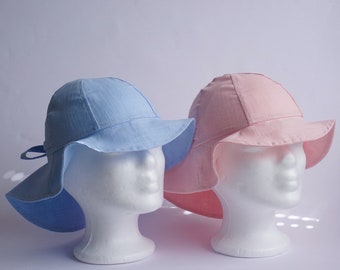 Sun hat, organic linen summer hat