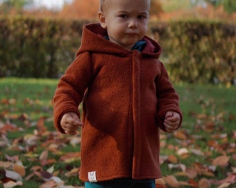 Walkjacke Kinder und Kleinkinder, Jacke aus Reiner gekochte Wolle, Übergangs Jacke aus 100% Schurwolle