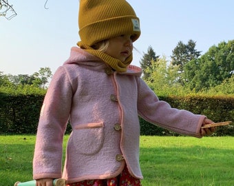 Children's boiled wool jacket made of 100% pure new wool - perfect baby jacket for the transitional period