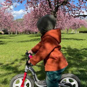 Wool jacket for children and toddlers, jacket made from pure boiled wool, transitional jacket made from 100% new wool image 6