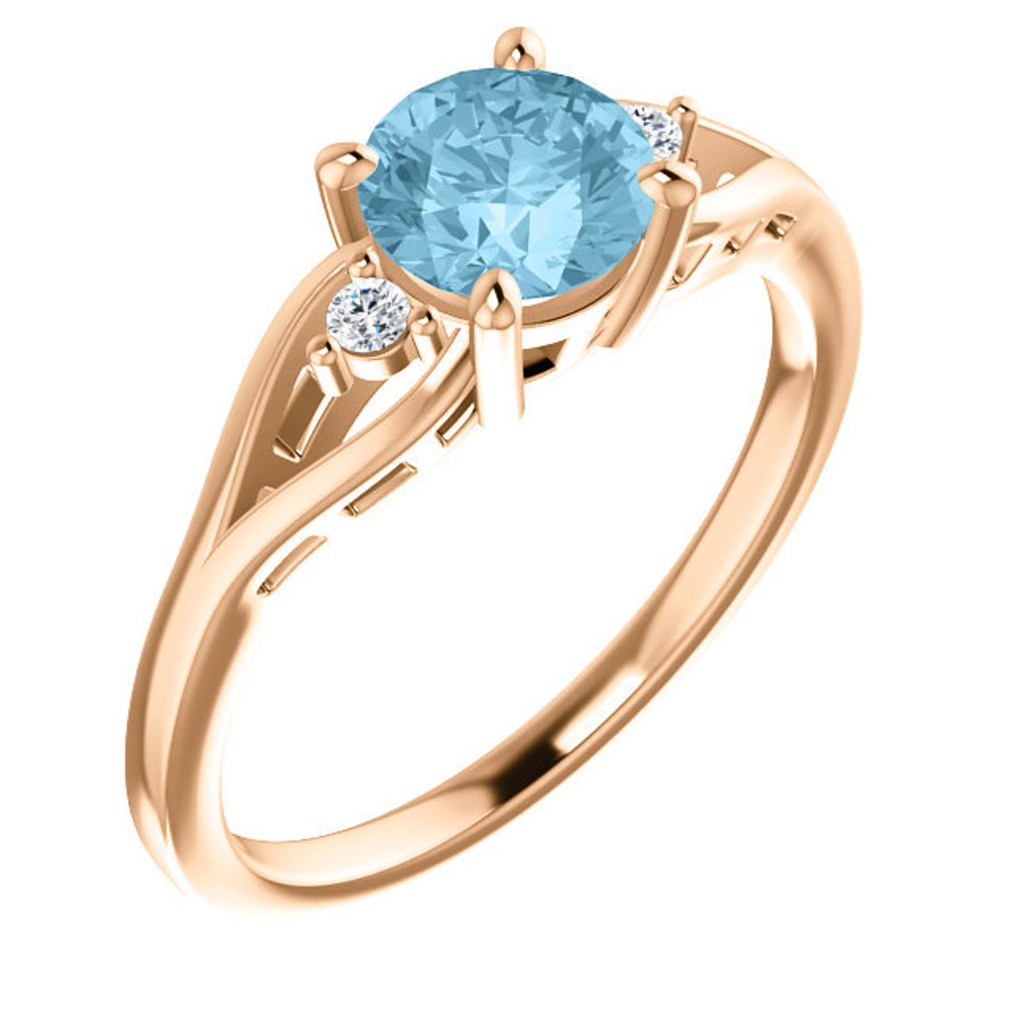 Anillo de compromiso de aguamarina de