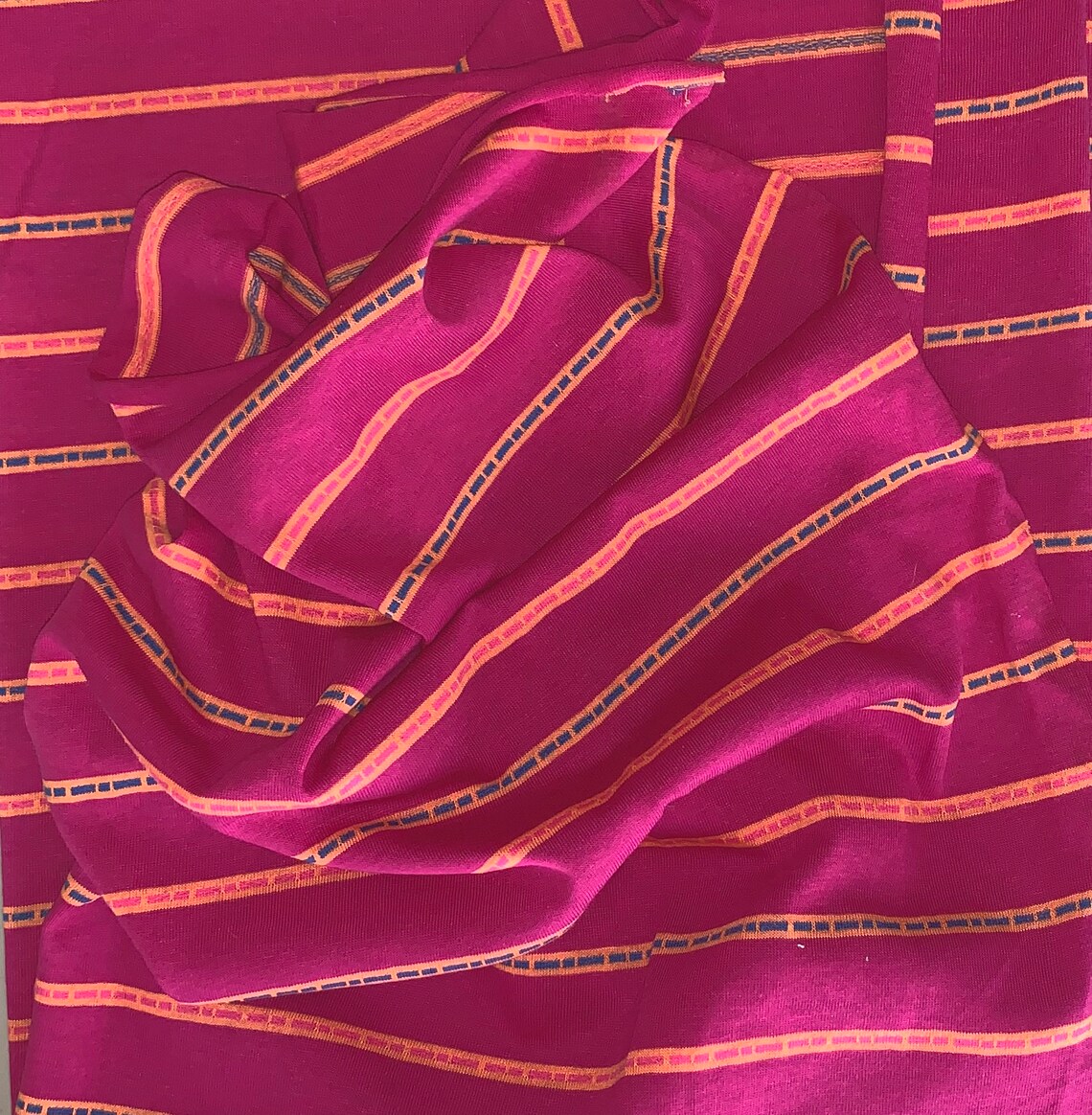 Maroon With Orange Strips Cotton Blend. f41 - Etsy