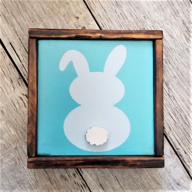 Peter Cottontail Framed Mini Sign Easter D\u00e9cor Tiered Tray D\u00e9cor Happy Spring Easter Mini Signs 4 x 4 Tiered Tray Signs