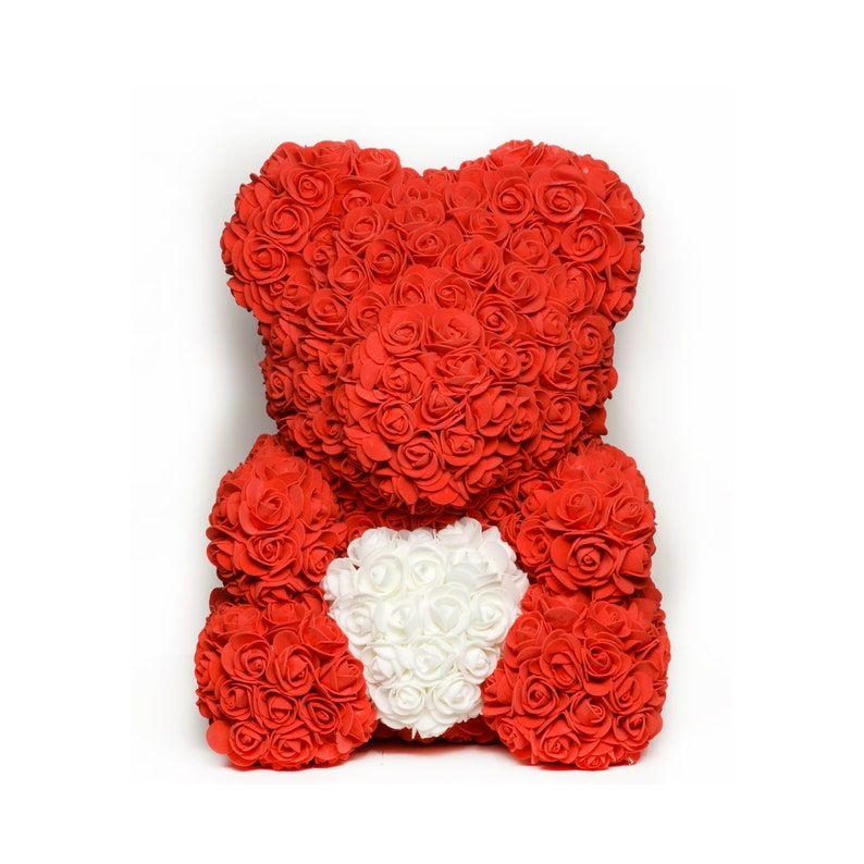 Rose Bear With Heart Flower Bear Teddy Bears 3D Cute Gifts for Etsy
