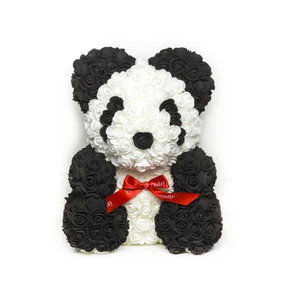 rose teddy bear black
