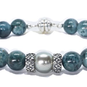 Pearl Kai Signature 10mm Blue Translucent Apatite Bracelet