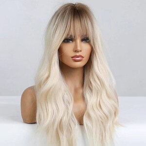 blonde wig bangs