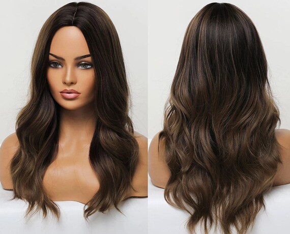 Medium Brown to Light Brown Balayage Synthetic Non lace Heat