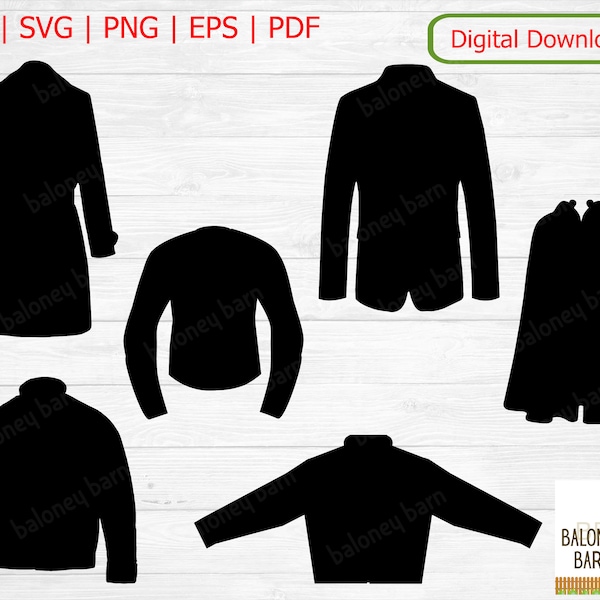 Coat Clipart, Coats SVG, Winter Dinner Jacket, Fall Bomber Jacket, Cape Coat, Parka Outerwear, Man's Coat, Woman's Coat, Digital Download