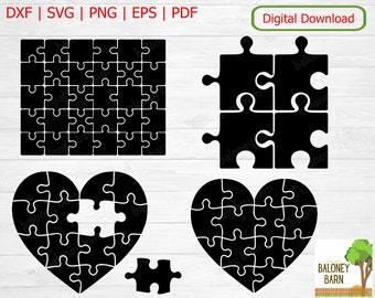 Puzzle Clipart, Puzzles SVG, Family Game, Pass The Time, Puzzle Silhouette, Missing Piece, Jigsaw Game Heart, Brain Think, Digital Download