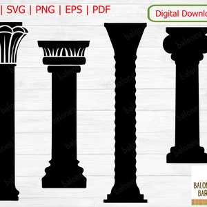 Pillar SVG, Pillar Clipart, Spalte Silhouette, Plant Stand, Column Decorative, Roman Pillar Decal, Saule Vector Image, Digital Download