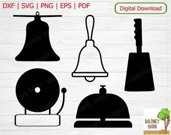 Bell Clipart, Cowbell SVG, Bell Silhouette, Church School, Service Assistance, Ring Gong, Cow Bell Glocke, Hand Ringing, Digital Download