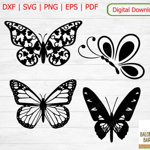 Butterfly Clipart, Butterfly SVG, Butterfly Silhouette, Butterflies Insect, Insect Wings, Flying Insect, Fluttering Decal, Digital Download