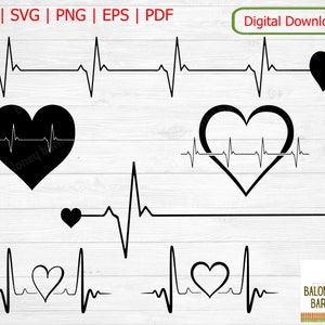 Heartbeat clipart, hartslag SVG, flatline sticker, geen pols, hartslag afbeelding, flatlined sterven, dood gestorven, gevoel levend, digitale download