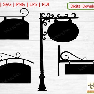 Schild SVG, Schild Silhouette, Schild SVG, Schild Silhouette, Schild zum Aufhängen, Bar Zeichen, Schild Kneipe, Schmiedeeisen Restaurant Schild, Schild Bild, Digitaler Download