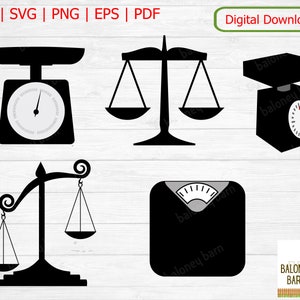 Scale Clipart, Scales SVG, Scale Silhouette, Kitchen Scale, Food Scale, Weight Scale, Balance Scale, Balance Weighing, Digital Download
