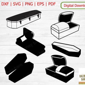 Clipart cercueil, cercueil SVG, inhumation décédée, inhumation des restes, tombe au cimetière, tombe funéraire, silhouette de Schatulle, Der Sarg, téléchargement numérique