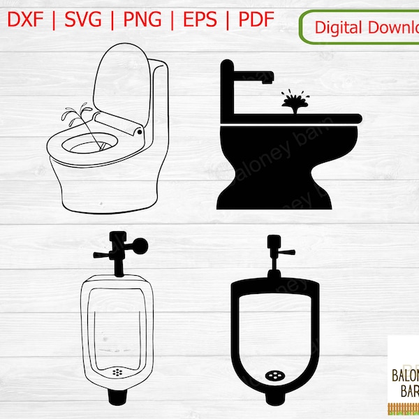 Bidet Clipart,  Urinal SVG, Washroom Bathroom, Water Clean, Wash Peeing, Spray Bum, Men Man, Toilet Toilette, Stand To Pee, Digital Download