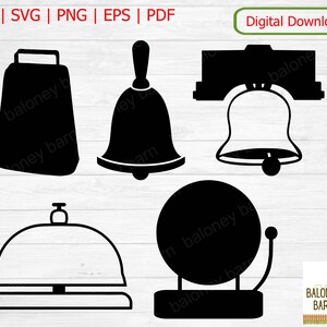 Clipart cloche, cloche à vache SVG, silhouette cloche, école religieuse, service d'assistance, sonner le gong, vache Glocke, sonnerie Kuhglocke, téléchargement numérique