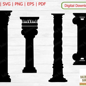 Pillar SVG, Pillar Clipart, Spalte Silhouette, Plant Stand, Column Decorative, Roman Pillar Decal, Saule Vector Image, Digital Download