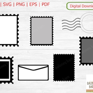 Stempel Clipart, Stempel SVG, Stampfen Silhouette, Portobild, Briefmarke Briefmarke, Briefumschlag, Briefmarke, Schneidedatei, digitaler Download