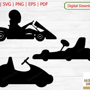 ゴーカート クリップアート、ゴーカート SVG、ゴーカート レース、カート ファーレン シルエット、ゴーカート カット ファイル、運転車、レース カート デカール、デジタル ダウンロード