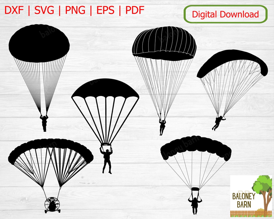 Parachute Clipart, Paragliding SVG, Powered Parachute, Fallschirm