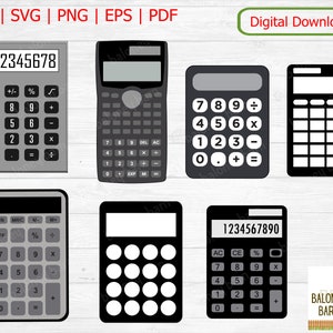 Calculator Clipart, Calculator Silhouette, Calculator Image, Calculator Cut File, Adding Machine, Scientific Calculator, Digital Download