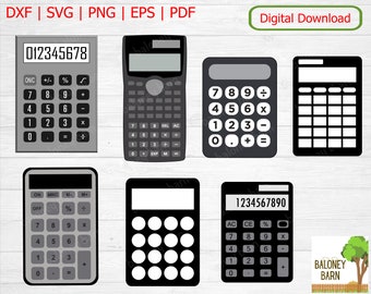 Calculator Clipart, Calculator Silhouette, Calculator Image, Calculator Cut File, Adding Machine, Scientific Calculator, Digital Download